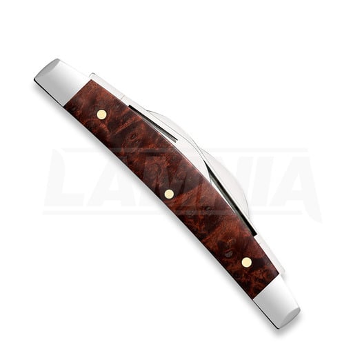 Pocket knife Case Cutlery Brown Maple Burl Wood Smooth Small Congress 64069