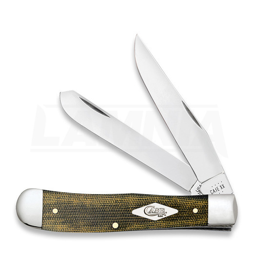 Case Cutlery Black/Green/Natural Canvas Micarta Smooth Trapper pocket knife 23470