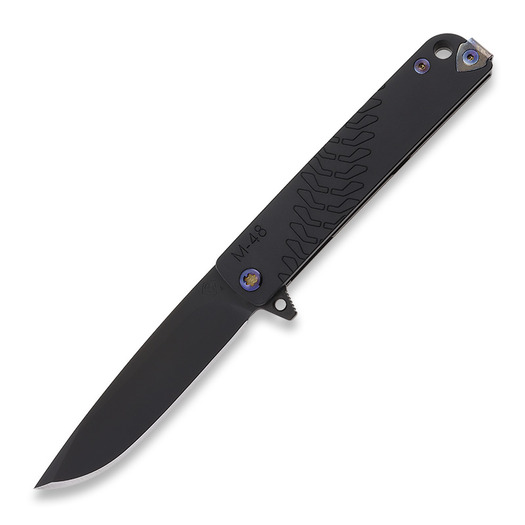 Medford M-48 folding knife, S45VN PVD Blade, Black Handle, PVD Spring