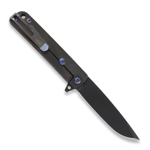 Medford M-48 folding knife, S45VN PVD Blade, Black Handle, PVD Spring