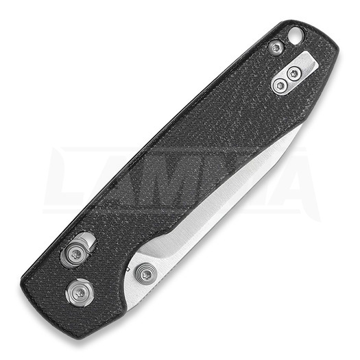 Vosteed Raccoon Crossbar - Micarta Black - Satin Drop folding knife