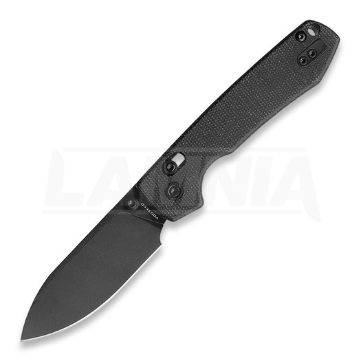 Vosteed Raccoon Crossbar - Micarta Black - B/W Drop folding knife