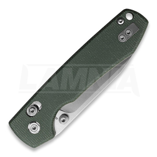 Vosteed Raccoon Crossbar - Micarta Green - Satin Drop 折り畳みナイフ