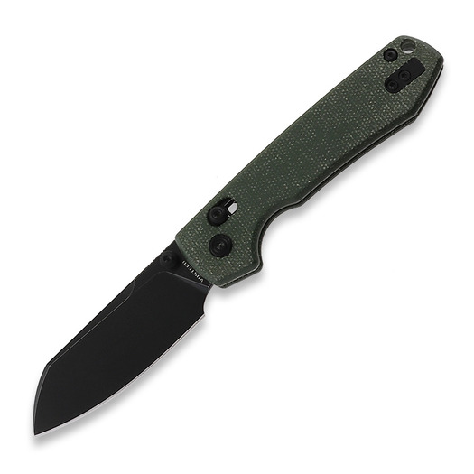 Vosteed Raccoon Crossbar - Micarta Green - B/W Cleaver 折り畳みナイフ