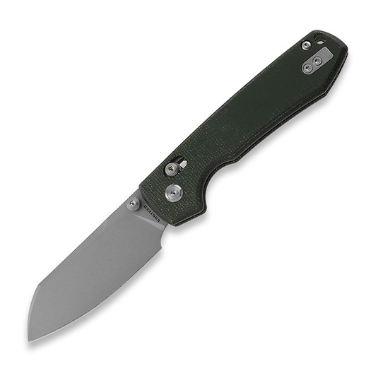 Couteau pliant Vosteed Raccoon Crossbar - Micarta Green - S/W Cleaver
