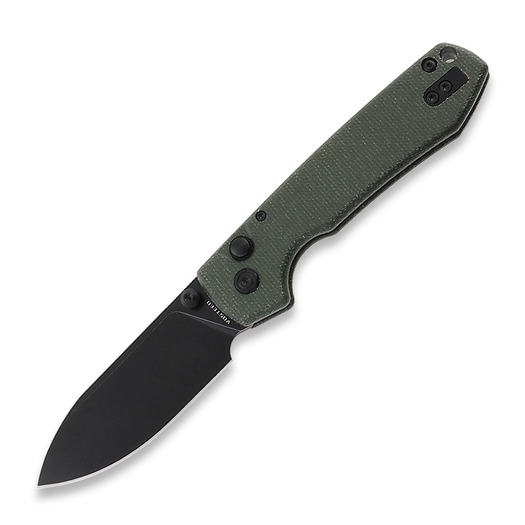 Vosteed Raccoon Button - Micarta Green - B/W Drop folding knife