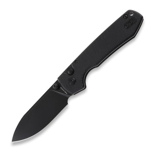 Vosteed Raccoon Button - Micarta Black - B/W Drop folding knife