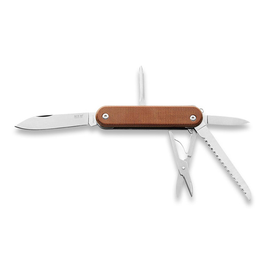 MKM Knives Malga 5 אולר רב-תכליתי, Natural Canvas Micarta MKMP05MAG-NC