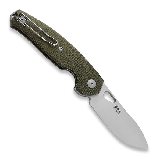 GiantMouse ACE Jagt folding knife, green canvas micarta