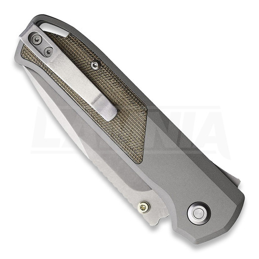 Flytanium Arcade - Gunmetal Micarta - Stonewash folding knife