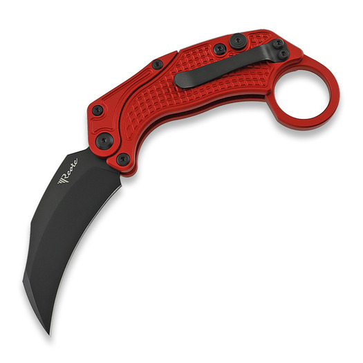 Reate EXO-K Black PVD folding knife, red