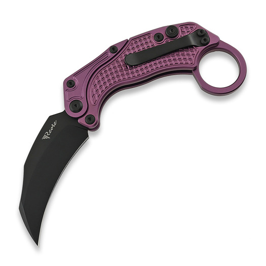 Reate EXO-K Black PVD folding knife, purple