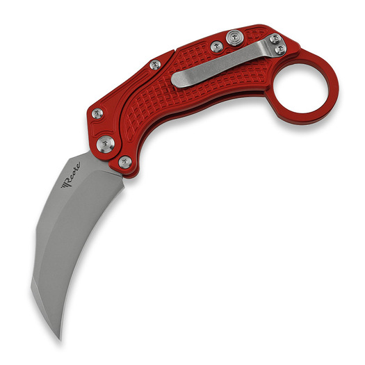 Reate EXO-K Stonewash folding knife, red