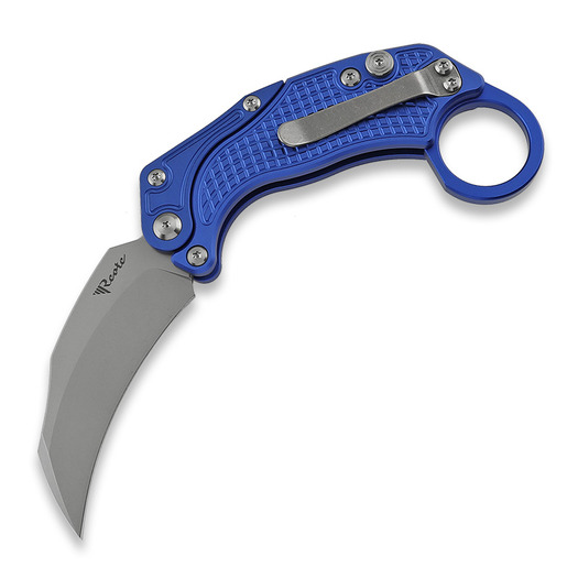 Reate EXO-K Stonewash folding knife, blue