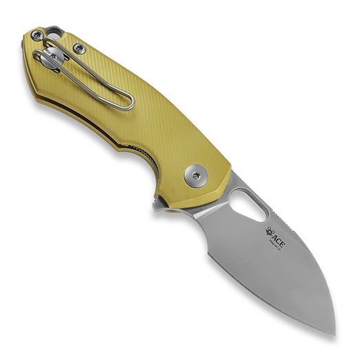 Πτυσσόμενο μαχαίρι GiantMouse ACE Riv Liner lock, brass
