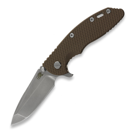 Hinderer 3.5 XM-18 Spanto Tri-Way Stonewash folding knife, fde