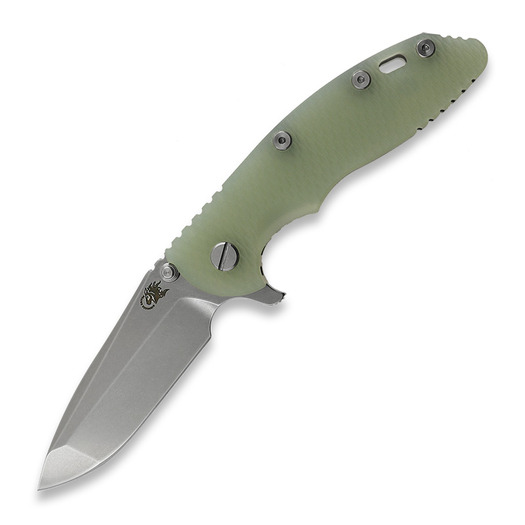 Hinderer 3.5 XM-18 Spanto Tri-Way Stonewash Bronze Translucent Green folding knife