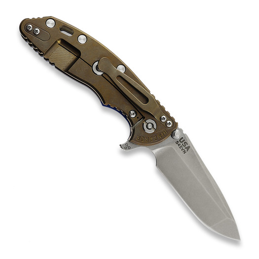 Zavírací nůž Hinderer 3.5 XM-18 Spanto Tri-Way Stonewash Bronze Translucent Green
