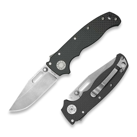Demko Knives AD20.5 20CV Clip Point folding knife, carbon fiber