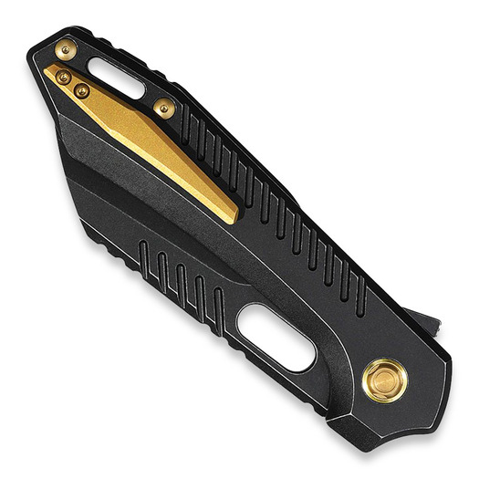 Vosteed RSKAOS Top Linerlock - Titanium B/W - Black Sheepsfoot folding knife