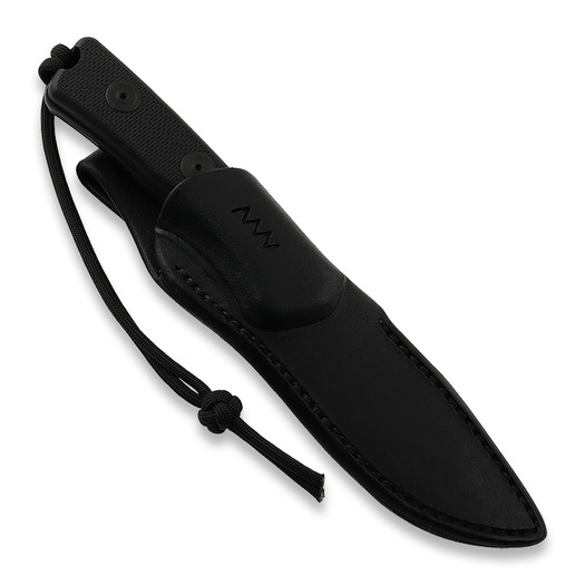 Nôž ANV Knives P200 Sleipner, Black/Black Leather