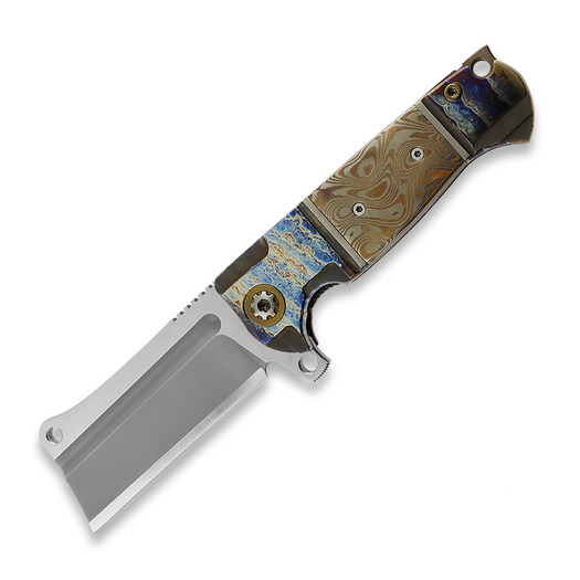 Andre de Villiers Mini Cleaver folding knife, Gold, Acid Rain