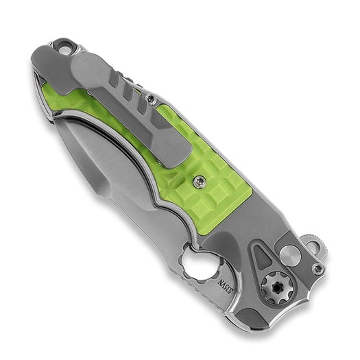 Andre de Villiers Mini Alpha-s 折り畳みナイフ, Green Fragged G10