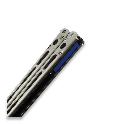 Hom Design Chimera V2 butterfly knife, Stonewashed Ti/CF/Blue G-10