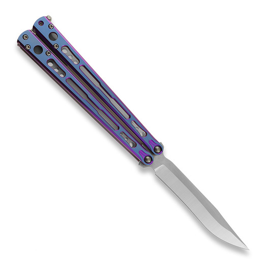 Navaja mariposa Hom Design Chimera V2, Purple/Blue Anodized Ti, Jade G-10/CF
