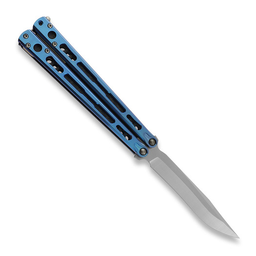 Нож пеперуда Hom Design Chimera V2, Aqua Anodized Ti, CF/Ivory G-10