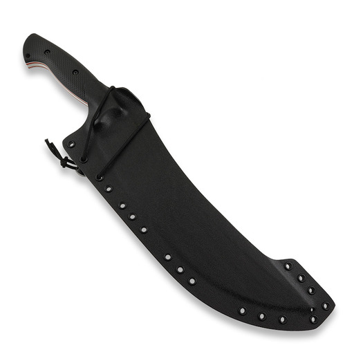 Work Tuff Gear Atayal XL survival knife, Satin, Black+Red Liner Gator Grip