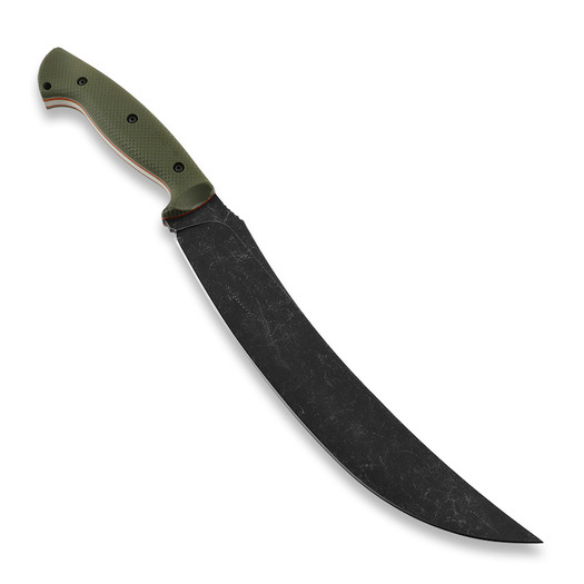 Work Tuff Gear Atayal XL survival knife, Dark Washed, ODG+Orange Liner Gator Grip (Non-Choil)