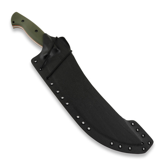 Work Tuff Gear Atayal XL survival knife, Dark Washed, ODG+Orange Liner Gator Grip (Non-Choil)