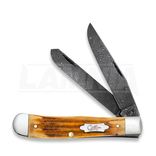 Case Cutlery Trapper Damascus, Second Cut Jig Burnt Goldenrod 52420