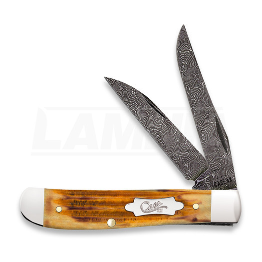 Case Cutlery Mini Trapper Damascus, Second Cut Jig Burnt Goldenrod 52422