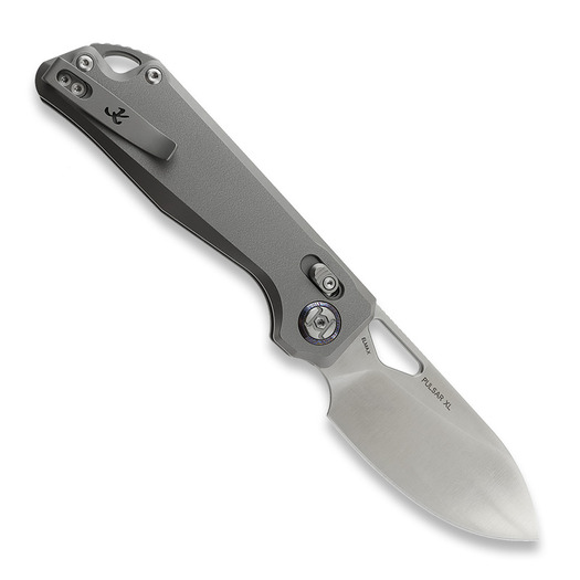 Kunwu Knives Pulsar XL - Orange Peel Texture Ti - Satin összecsukható kés