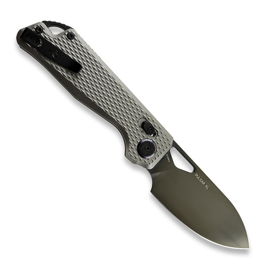 Kunwu Knives Pulsar XL - Diamond Texture Ti - DLC folding knife