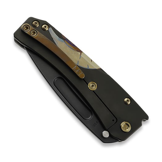 Medford Slim Midi S45VN összecsukható kés, DLC Tanto, PVD "Bronze Molon Labe"