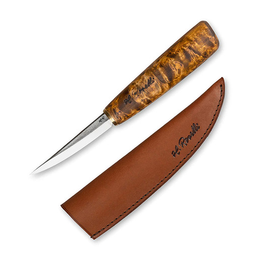 Roselli Carving knife, stained curly birch