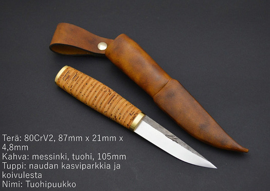 ML Custom Knives Tuohipuukko 5, ruskea tuppi