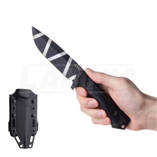 ANV Knives P250 knife, Ceracote Black CAMO, GRNPU Black
