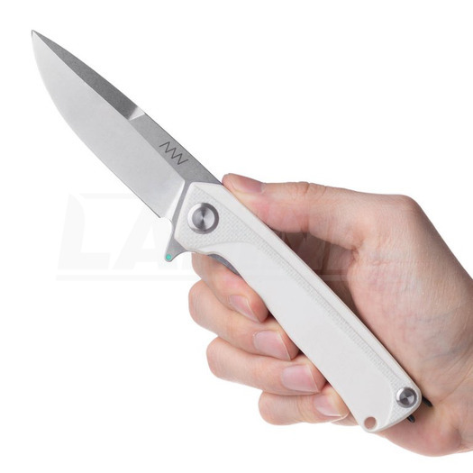มีดพับ ANV Knives Z100 BB Plain edge, G10, ขาว