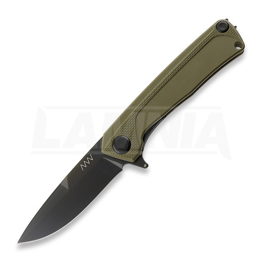 ANV Knives Z100 BB Plain edge DLC foldekniv, G-10, grønn