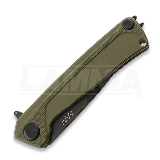 ANV Knives Z100 BB Plain edge DLC folding knife, G-10, olive drab