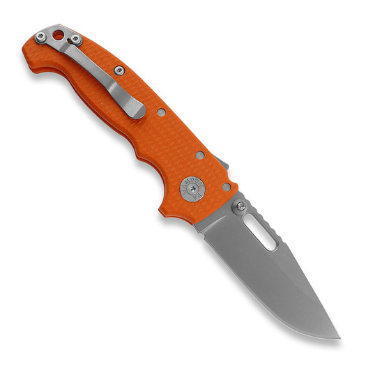 Demko Knives MG AD20S Clip Point 20CV G10 sulankstomas peilis, orange
