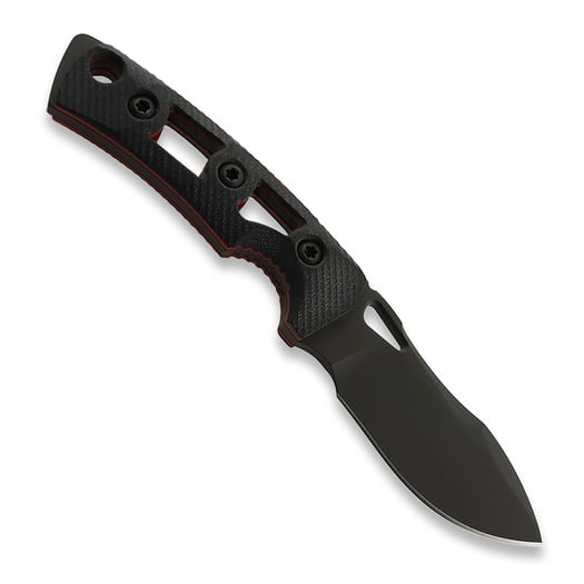 Fobos Knives Tier1-Mini Mini veitsi, G10 Black - Red Liner, musta