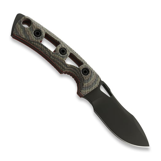 Fobos Knives Tier1-Mini Mini ナイフ, Micarta Camo - Red Liner, 黒