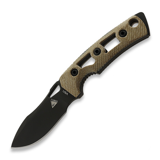Fobos Knives Tier1-Mini Mini Messer, Micarta Natural - Black Liner, schwarz