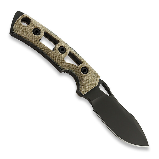 Fobos Knives Tier1-Mini Mini mes, Micarta Natural - Black Liner, zwart