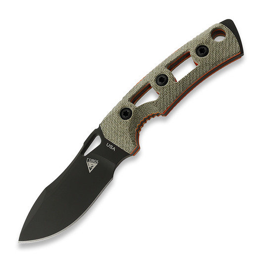 Coltello Fobos Knives Tier1-Mini Mini, Micarta OD - Orange Liner, nero